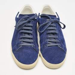 Saint Laurent Blue Suede Court Classic Sneakers Size 45