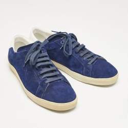 Saint Laurent Blue Suede Court Classic Sneakers Size 45