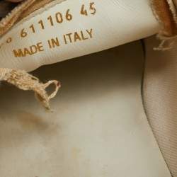 Saint Laurent Off White Distressed Canvas Court Classic Sneakers Size 45