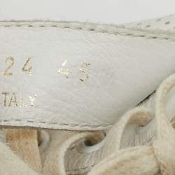 Saint Laurent White Perforated Leather Low Top Sneakers Size 45