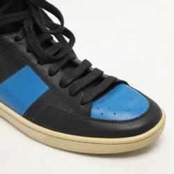 Saint Laurent Black/Blue Leather SL-10H High Top Sneakers Size 41