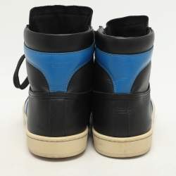 Saint Laurent Black/Blue Leather SL-10H High Top Sneakers Size 41