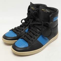 Saint Laurent Black/Blue Leather SL-10H High Top Sneakers Size 41