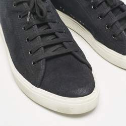 Saint Laurent Black Canvas and Leather Malibu Sneakers Size 46