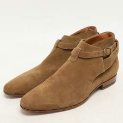 Saint Laurent Paris Khaki Suede Jodhpur Ankle Length Boots Size 41