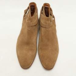 Saint Laurent Paris Khaki Suede Jodhpur Ankle Length Boots Size 41