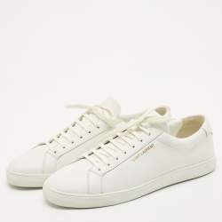 Saint Laurent White Leather Andy Sneakers Size 45.5