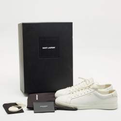 Saint Laurent White Leather Andy Sneakers Size 45.5