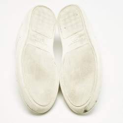Saint Laurent White Leather Lace Up Sneakers Size 42