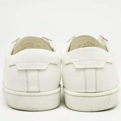 Saint Laurent White Leather Lace Up Sneakers Size 42