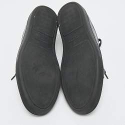 Saint Laurent  Black Leather Court Classic Lips Low Top Sneakers Size 40