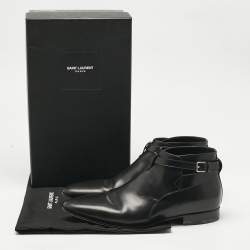 Pre Owned Saint Laurent Black Leather London 20 Jodhpur Boots Size 43