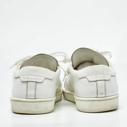 Pre Owned Saint Laurent White Leather Lace Up Sneakers Size 40
