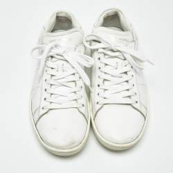 Pre Owned Saint Laurent White Leather Lace Up Sneakers Size 40
