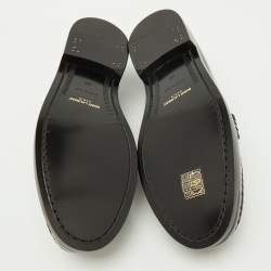 Pre Owned Saint Laurent Black Brushed Leather Le Penny Loafers Size 40