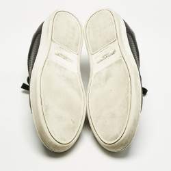 Pre Owned Saint Laurent Black/White Leather Court Classic Lace Up Sneakers Size 43