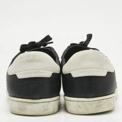 Pre Owned Saint Laurent Black/White Leather Court Classic Lace Up Sneakers Size 43
