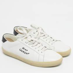 Pre Owned Saint Laurent Paris White Leather Court Classic Low Top Sneakers Size 44.5