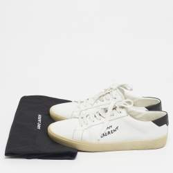 Pre Owned Saint Laurent Paris White Leather Court Classic Low Top Sneakers Size 44.5
