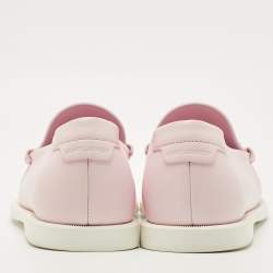 Pre Owned Saint Laurent Pink Leather Penny Loafers Size 42