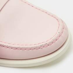 Pre Owned Saint Laurent Pink Leather Penny Loafers Size 42