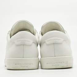 Pre Owned Saint Laurent White Leather Andy Lace Up Sneakers Size 41