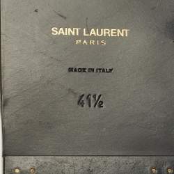 Pre Owned Saint Laurent Black Leather Culver Flat Slide Size 41.5