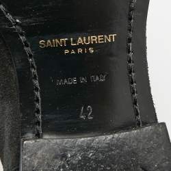 Pre Owned Saint Laurent Navy Blue Suede Wyatt Chelsea Boots Size 42