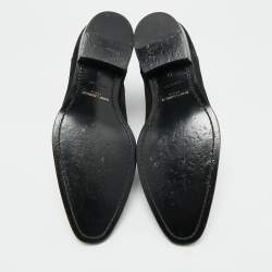 Pre Owned Saint Laurent Navy Blue Suede Wyatt Chelsea Boots Size 42