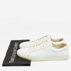 Pre Owned Saint Laurent Andy Size 43 White Leather Lace Up Sneakers