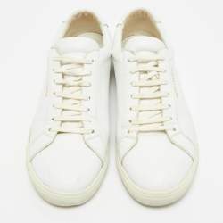 Pre Owned Saint Laurent Andy Size 43 White Leather Lace Up Sneakers