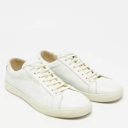 Pre Owned Saint Laurent Andy Size 43 White Leather Lace Up Sneakers