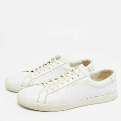 Pre Owned Saint Laurent Andy Size 43 White Leather Lace Up Sneakers