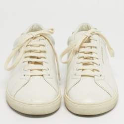 مملوكة مسبقًا Saint Laurent Andy Size 42 White Leather Low Top Sneakers