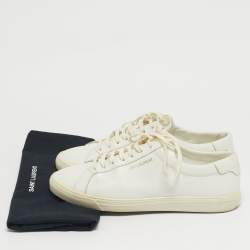 مملوكة مسبقًا Saint Laurent Andy Size 42 White Leather Low Top Sneakers