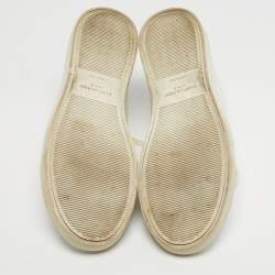 مملوكة مسبقًا Saint Laurent Andy Size 42 White Leather Low Top Sneakers