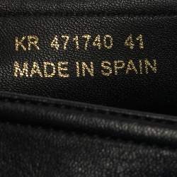 مملوكة مسبقًا حذاء إسبادريل سان لوران كاساندرا جلد أسود مقاس 41