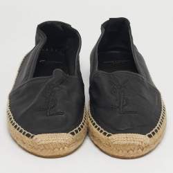 مملوكة مسبقًا حذاء إسبادريل سان لوران كاساندرا جلد أسود مقاس 41