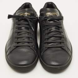 Pre Owned حذاء رياضي سان لوران باريس منخفض من أعلى كورت كلاسيك ياه بيبي شهير أسود مقاس 41.5