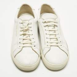 مملوكة مسبقًا حذاء رياضي أندي سان لوران جلد أبيض برباط مقاس 43.5