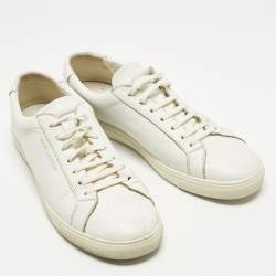 مملوكة مسبقًا حذاء رياضي أندي سان لوران جلد أبيض برباط مقاس 43.5