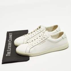 مملوكة مسبقًا حذاء رياضي أندي سان لوران جلد أبيض برباط مقاس 43.5