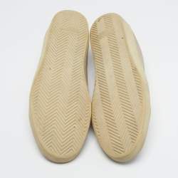 Pre Owned حذاء رياضي سان لوران باريس منخفض من أعلى كورت كلاسيك بارز وردي مغبر جلد ومخمل مقاس 46