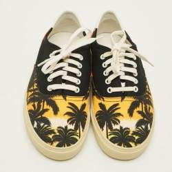 Pre Owned Saint Laurent Court Classic Size 43.5 Multicolor Canvas Lace Up Sneakers