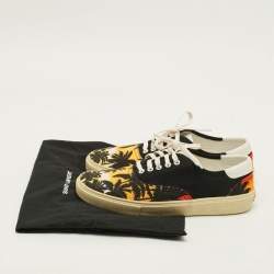 Pre Owned Saint Laurent Court Classic Size 43.5 Multicolor Canvas Lace Up Sneakers