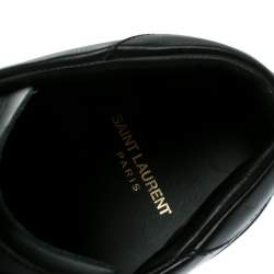 Saint Laurent Paris Black Leather Low Top Sneakers Size 41