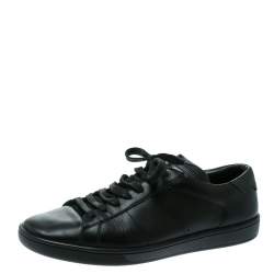 Saint Laurent Paris Black Leather Low Top Sneakers Size 41