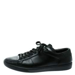 Saint Laurent Paris Black Leather Low Top Sneakers Size 41