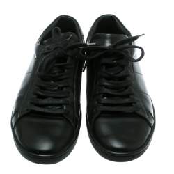 Saint Laurent Paris Black Leather Low Top Sneakers Size 41