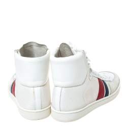 Saint Laurent Paris Off White/White Canvas And Leather SL/04H High Top Sneakers Size 41